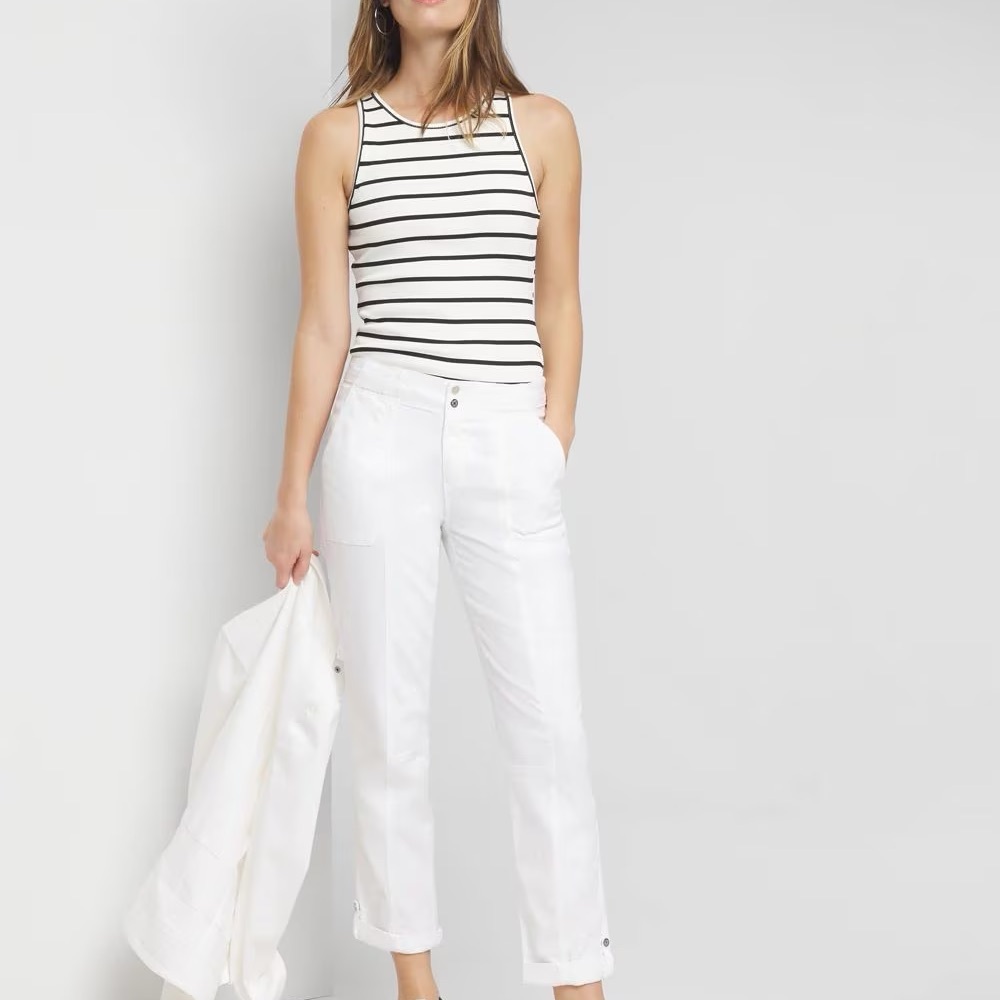 White House Black Market Pret-A-Pedi White Pants, 12 (Like new!)